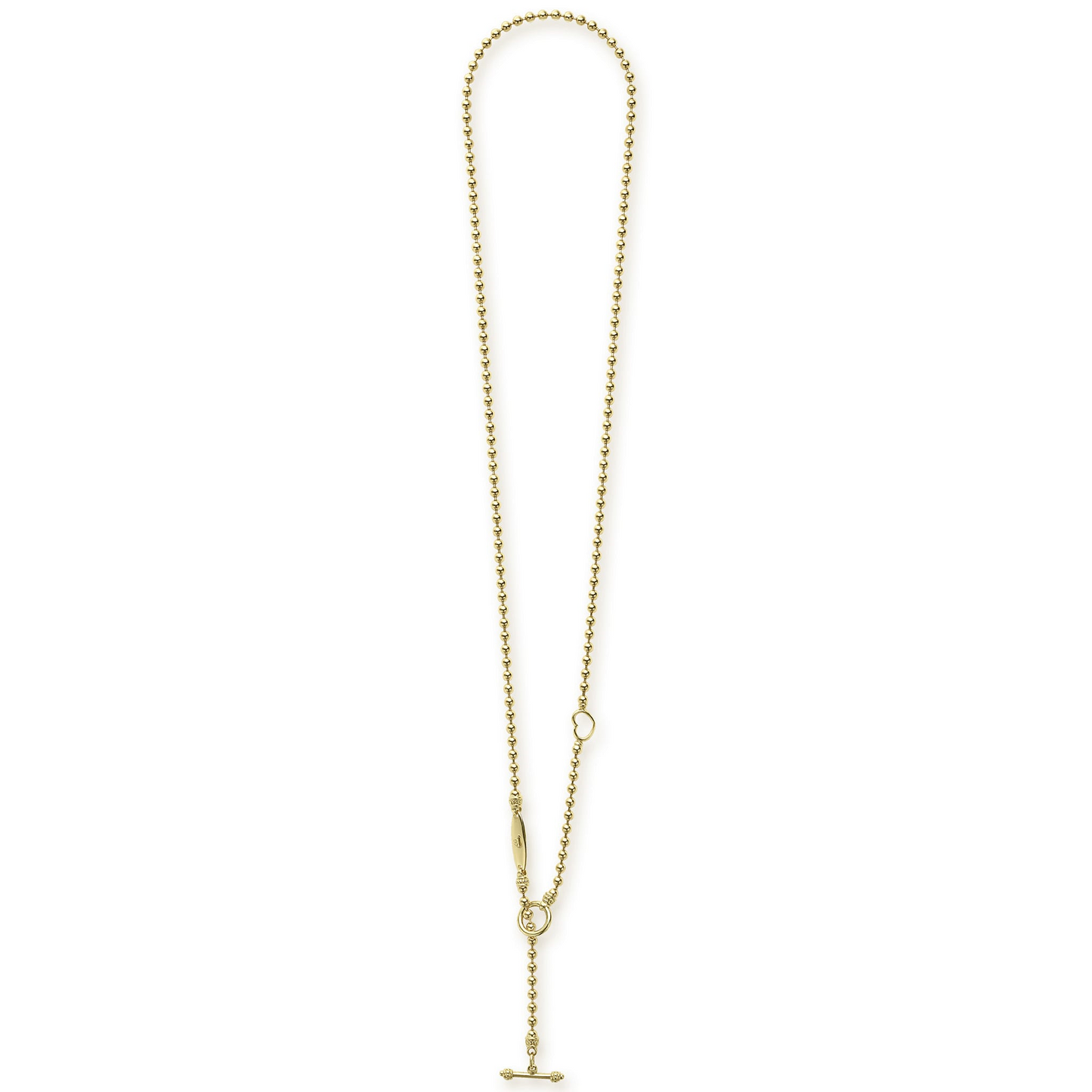 Lagos Beaded Toggle Necklace in 18k Gold