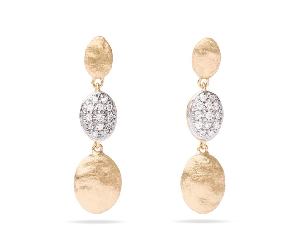 Load image into Gallery viewer, Siviglia Yellow Gold and Diamond Triple Drop Earrings
