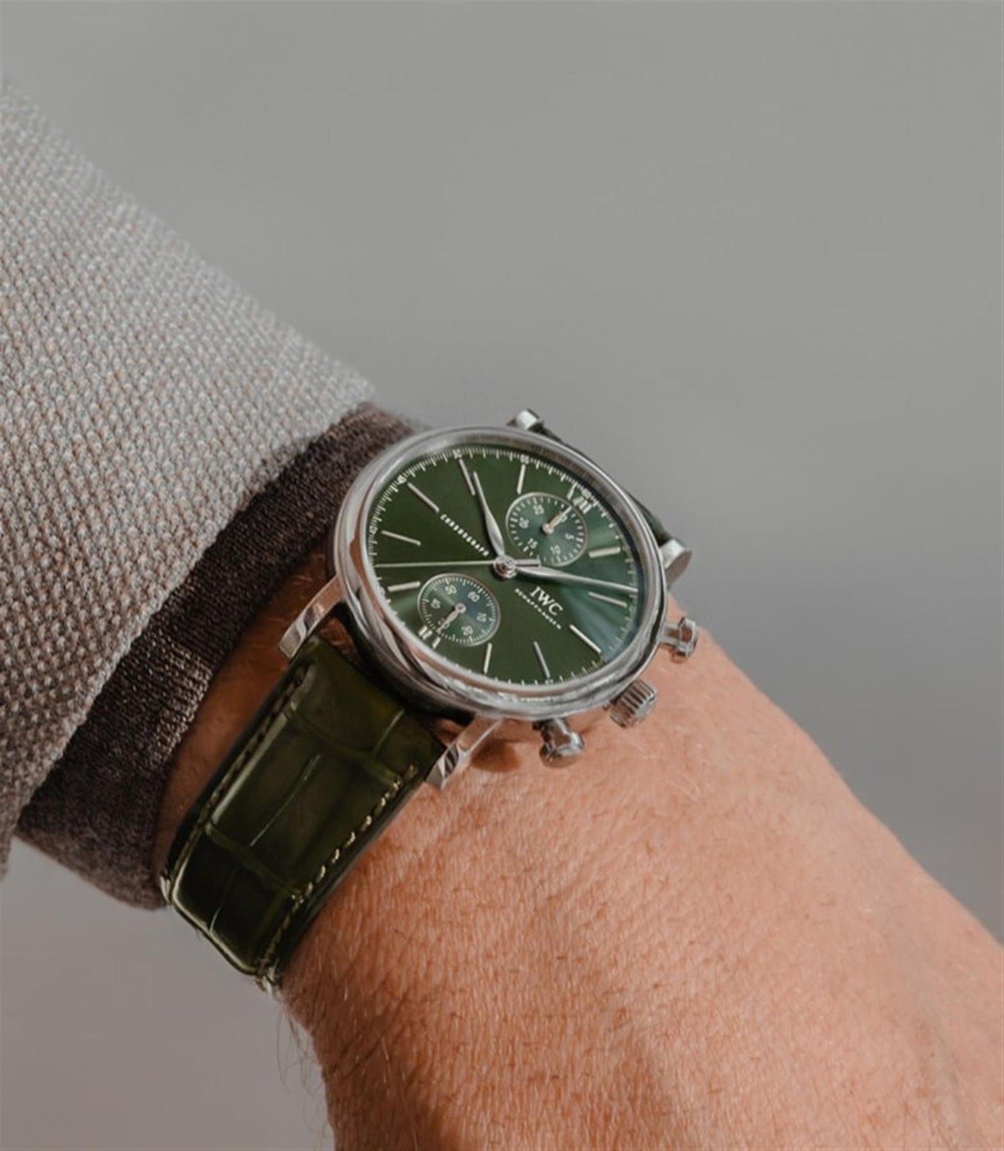 IWC Schaffhausen Portofino Chronograph 39mm w/ Green Dial Green