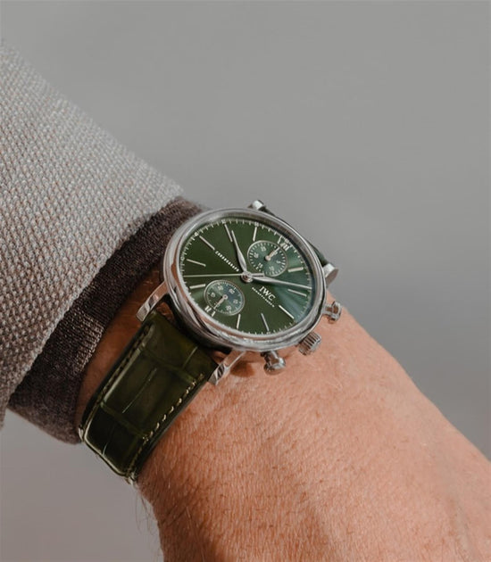IWC Schaffhausen Portofino Chronograph 39mm w/ Green Dial Green