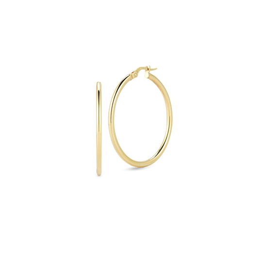 Roberto Coin Designer Gold Medium Hoop Earrings