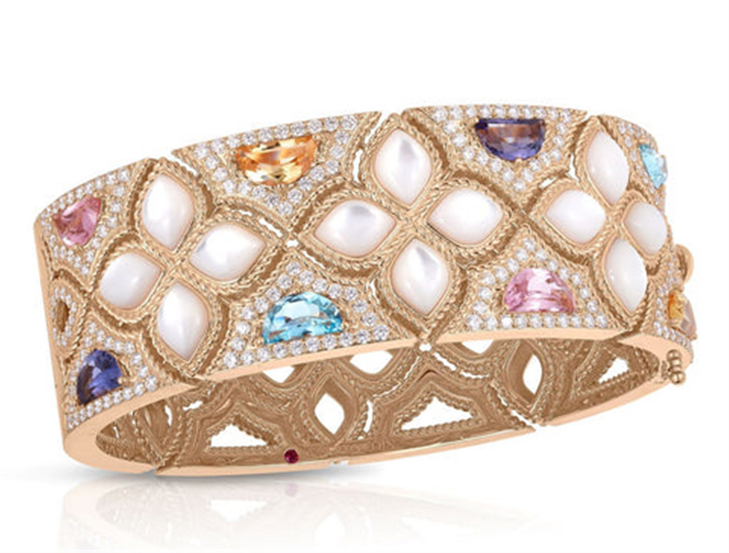 Roberto Coin Venetian Princess Collection Mother-of-Pearl and Blue Topaz Bangle