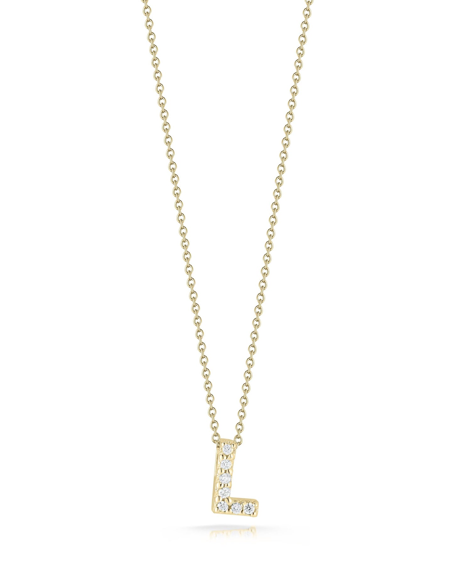 Roberto Coin Diamond Love Letter "L" Necklace in 18k Gold