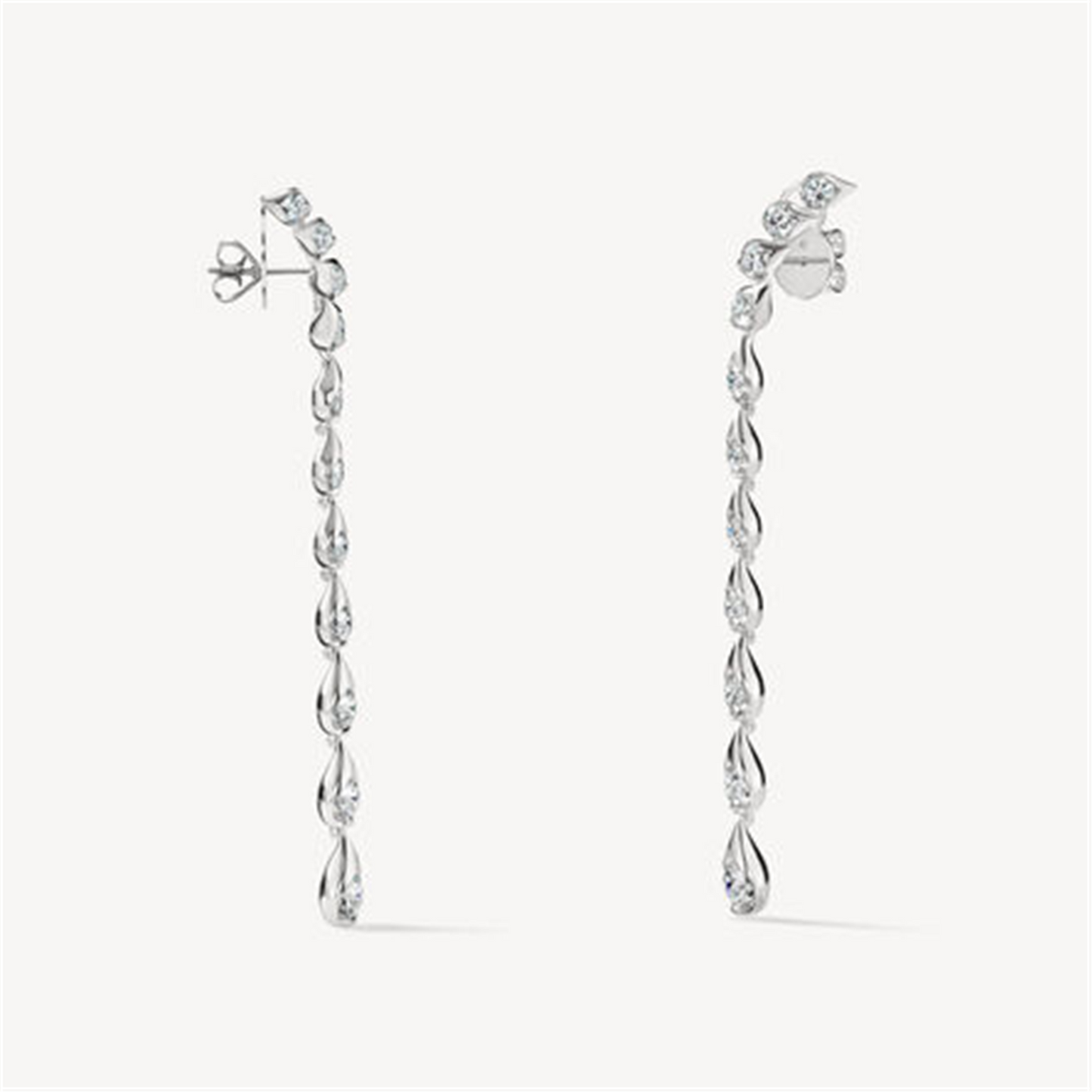 Heart on Fire LU Droplet Stiletto Earrings in 18k White Gold & 5.68cttw Diamonds