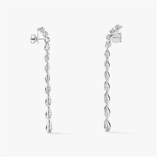 Heart on Fire LU Droplet Stiletto Earrings in 18k White Gold & 5.68cttw Diamonds