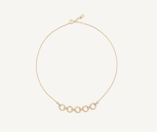 Marco Bicego Two Tone Four Link Diamond Half Collar Necklace