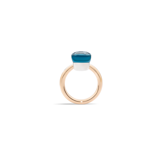 Pomellato Nudo Classic Blue London Topaz Ring in 18k Rose & White Gold