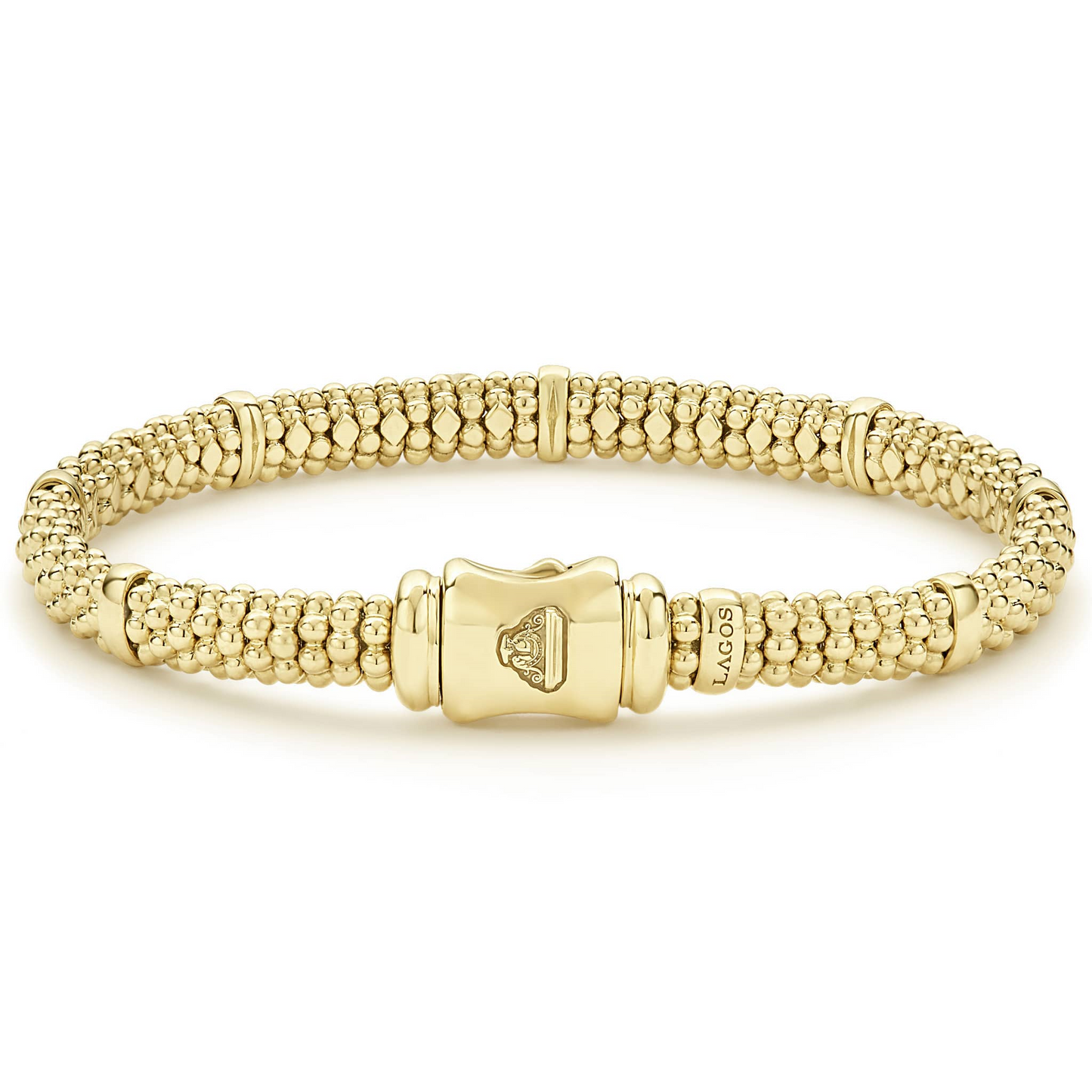 Lagos 18K Gold Station Caviar Bracelet