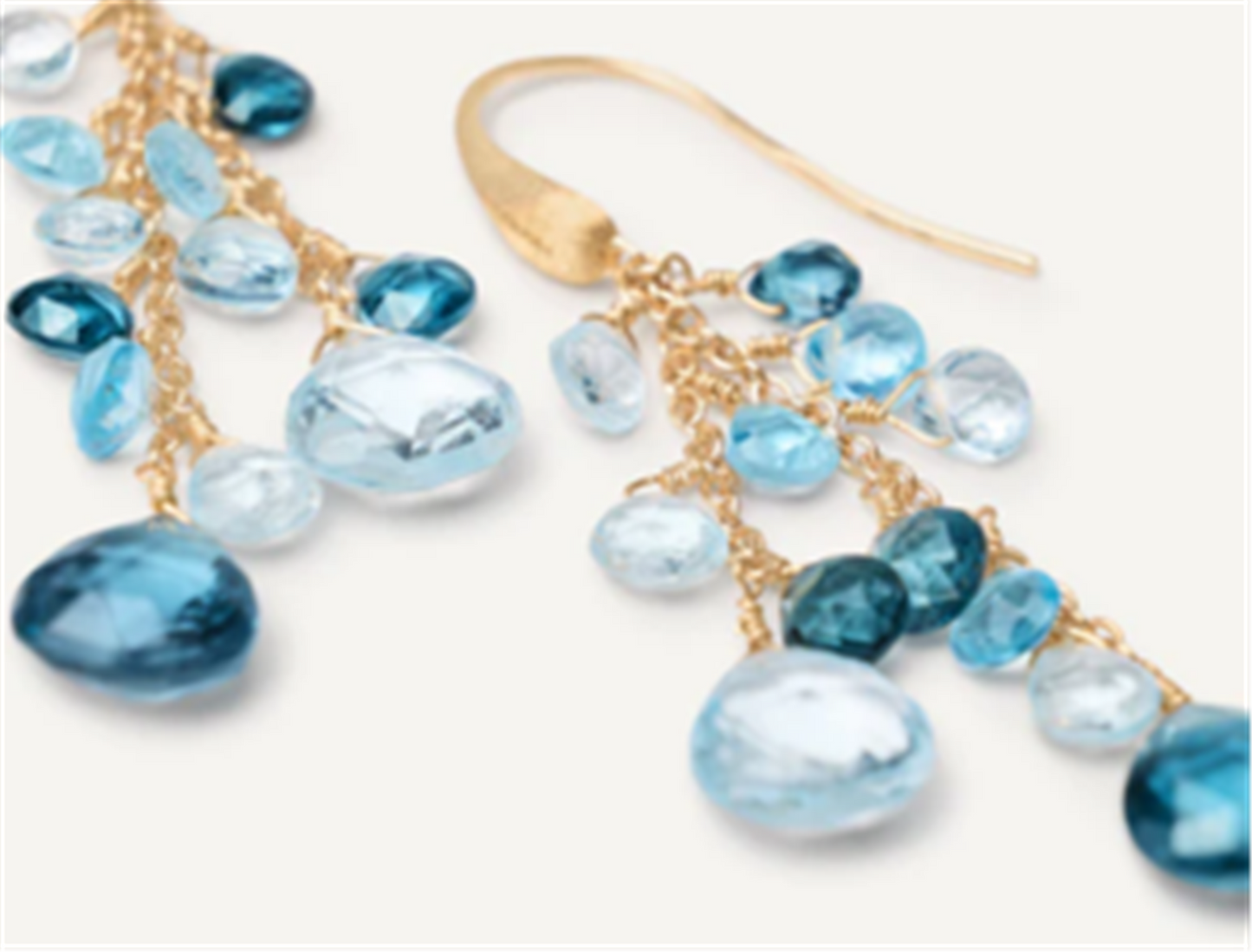 Marco Bicego Paradise Mixed-Strand Topaz Drop Earrings