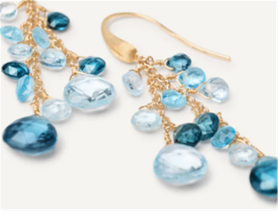 Marco Bicego Paradise Mixed-Strand Topaz Drop Earrings