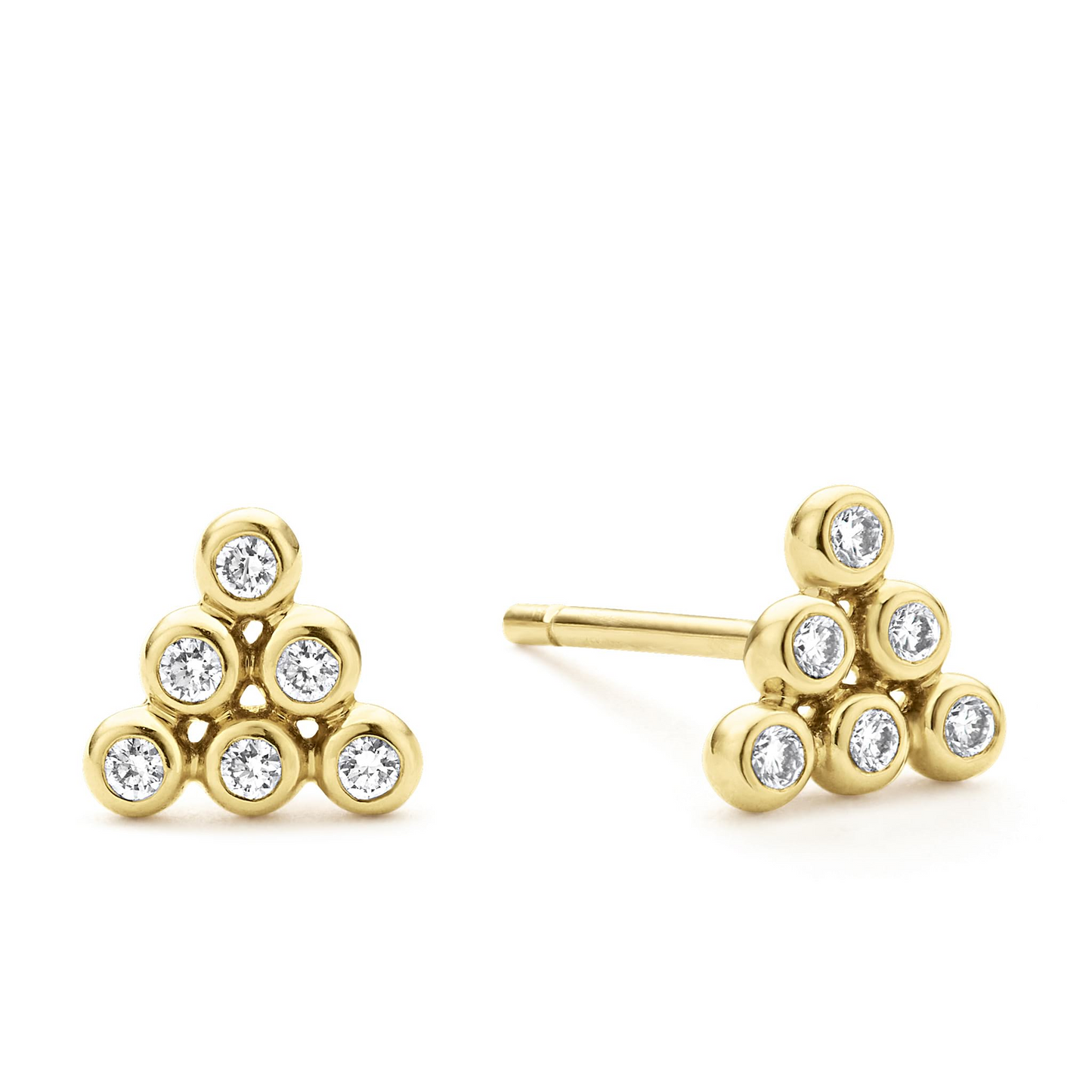 Lagos Triangle Diamond Stud Earrings in 18k Gold