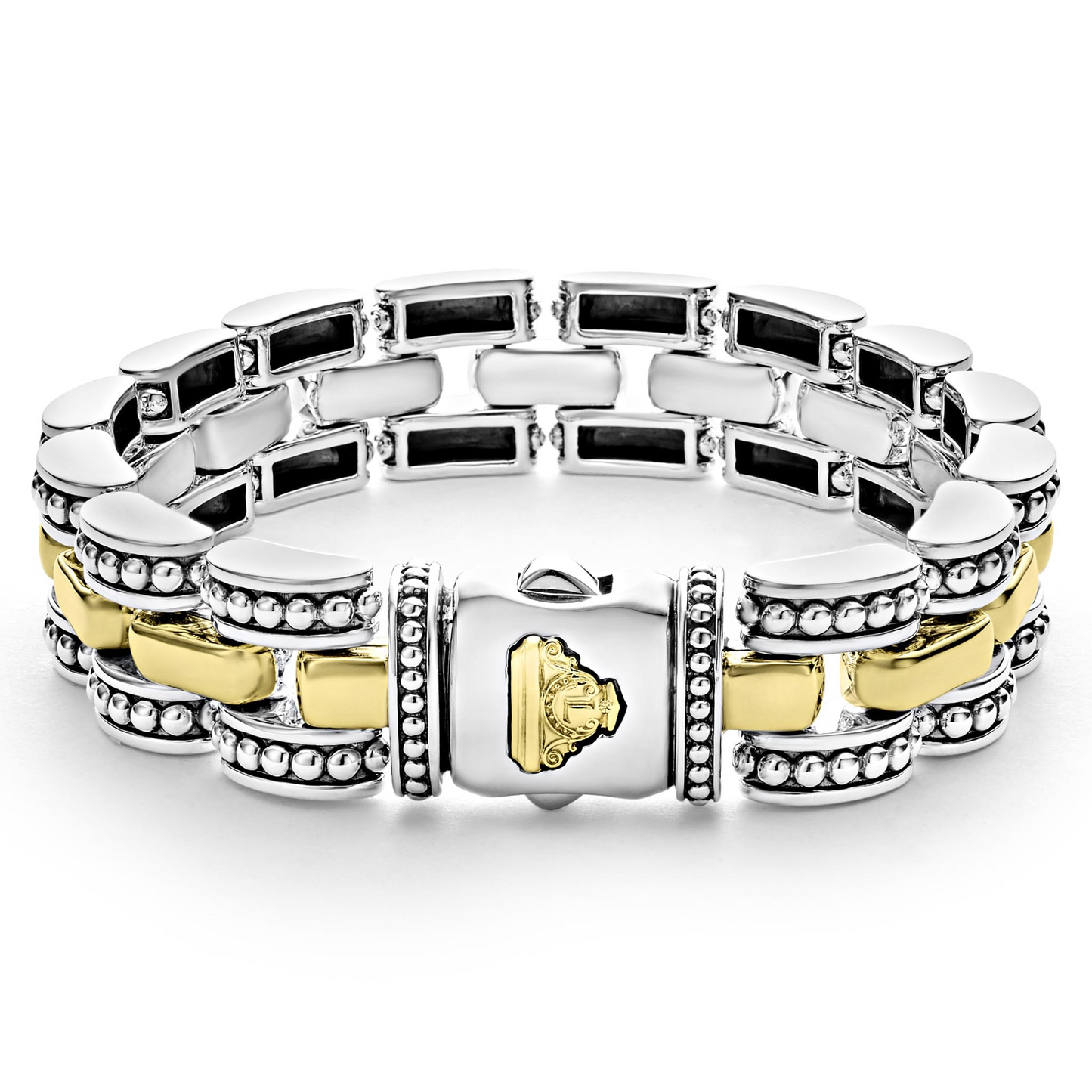 Lagos Two-Tone Caviar Link Bracelet