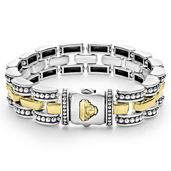 Lagos Two-Tone Caviar Link Bracelet