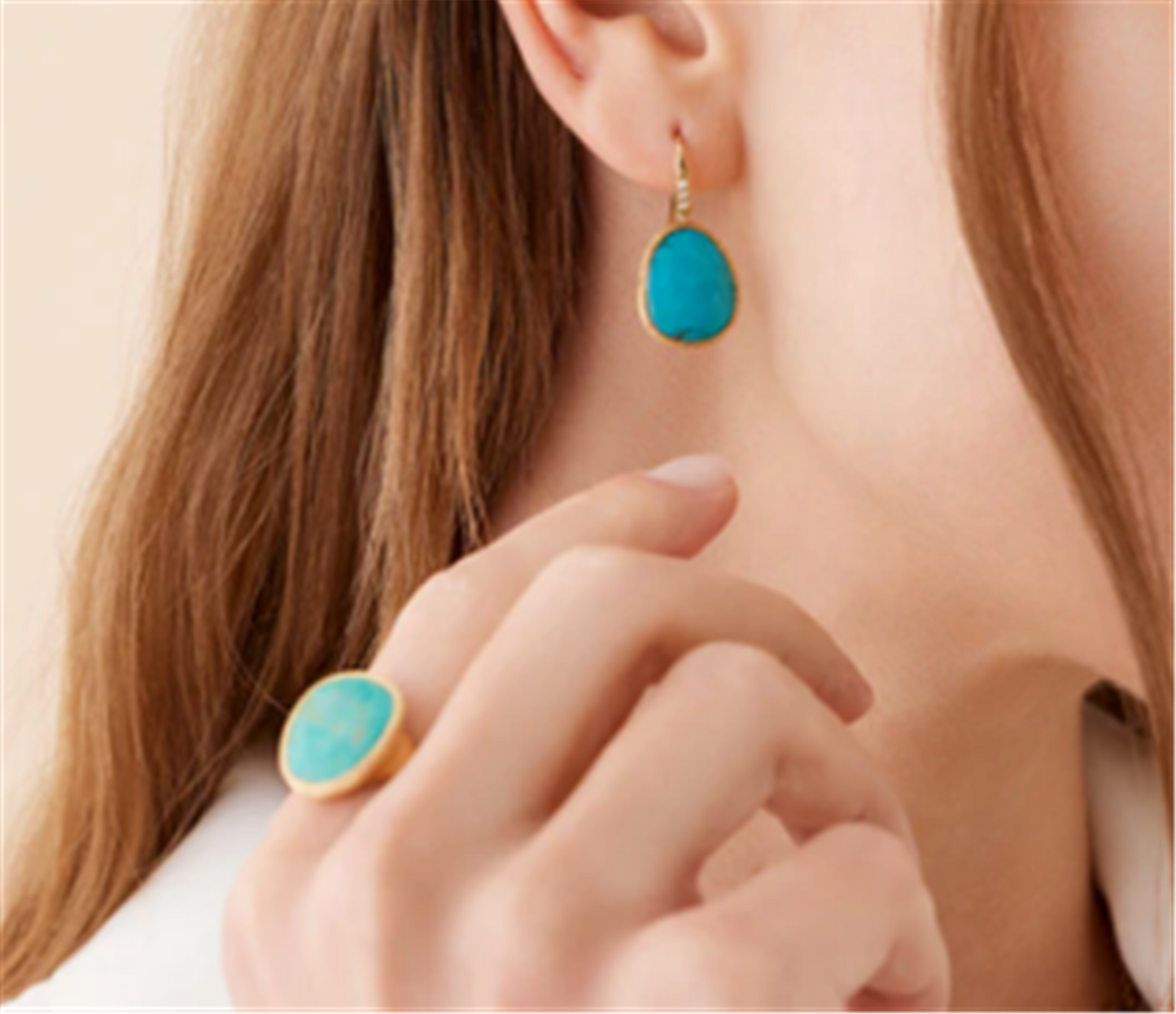 Marco Bicego Lunaria Drop Earrings with Turquoise & Diamonds