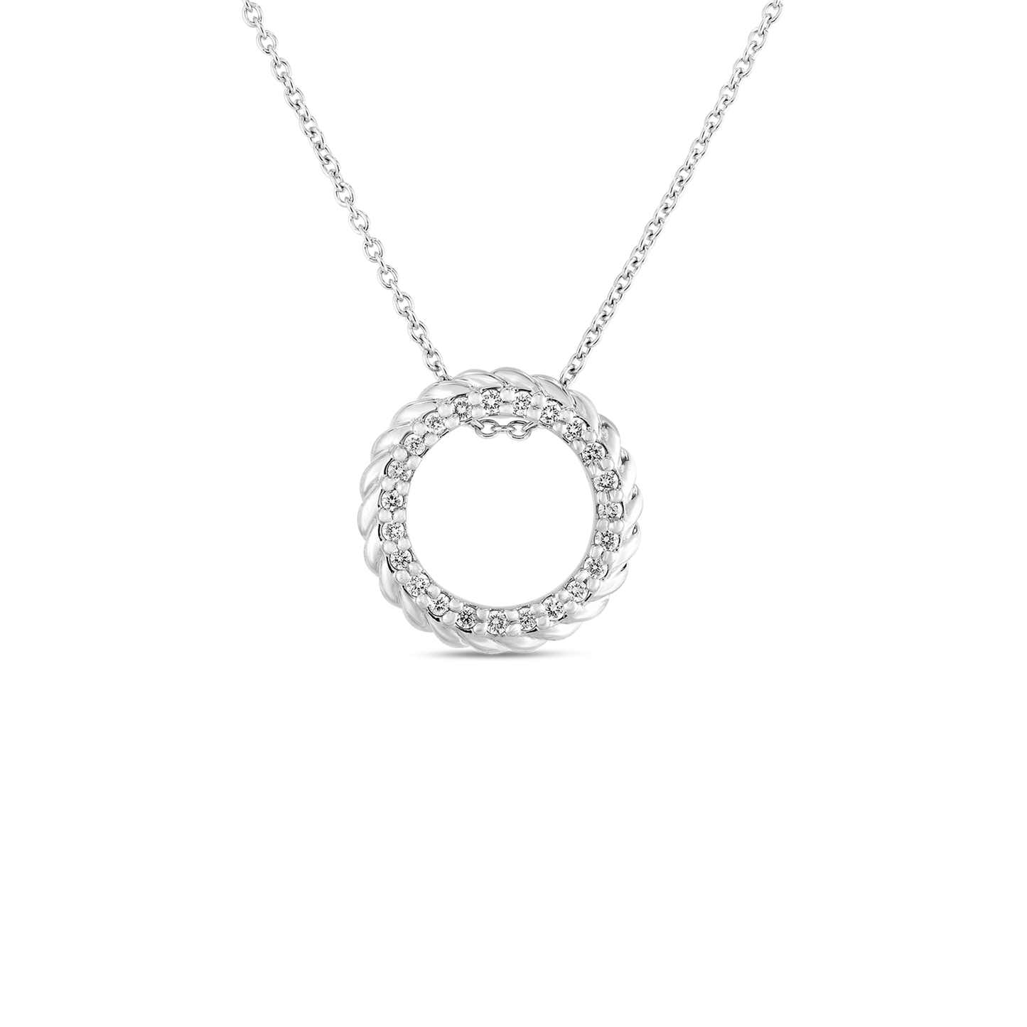 Roberto Coin Medium Diamond Circle Necklace