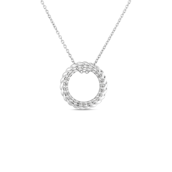 Roberto Coin Medium Diamond Circle Necklace