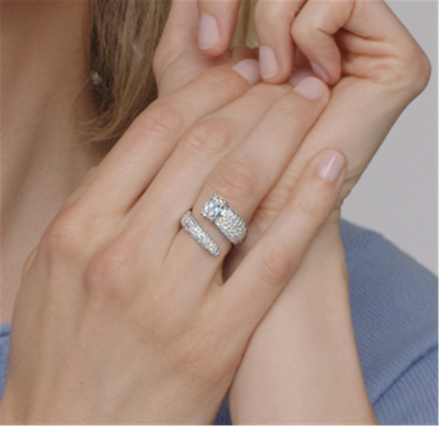 Kwiat Cobblestone Ashoka Pave Wrap Diamond Ring