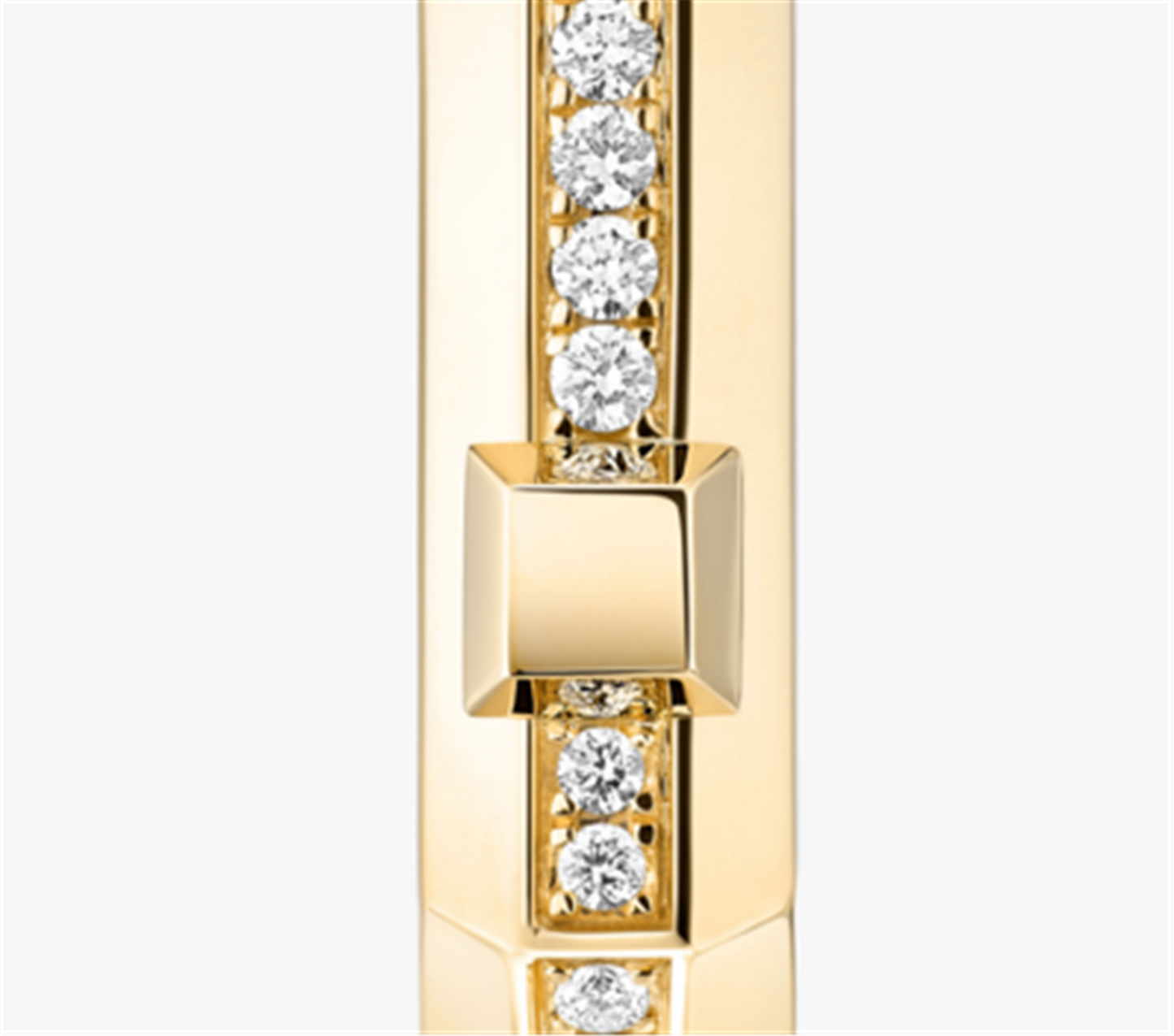 Messika Moderniste Single Pavé Diamond Hoop Earring in 18k Yellow Gold