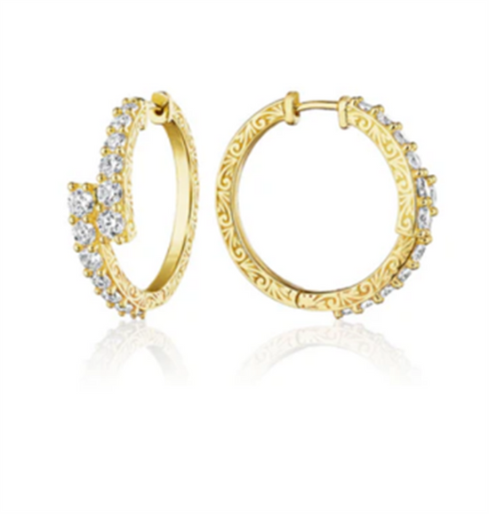 Penny Preville Bypass Diamond Hoop Earrings
