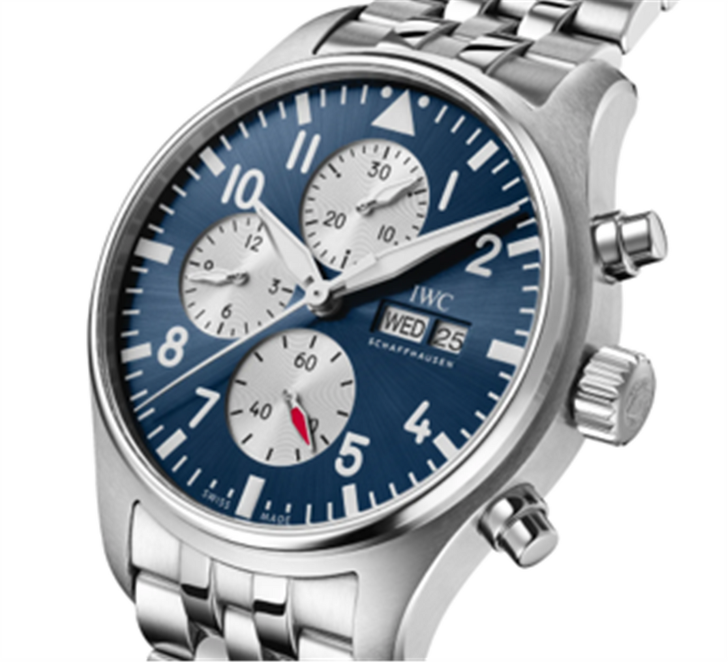 IWC Schaffhausen Pilot's Watch Chronograph Laureus in Stainless Steel w/Blue Dial