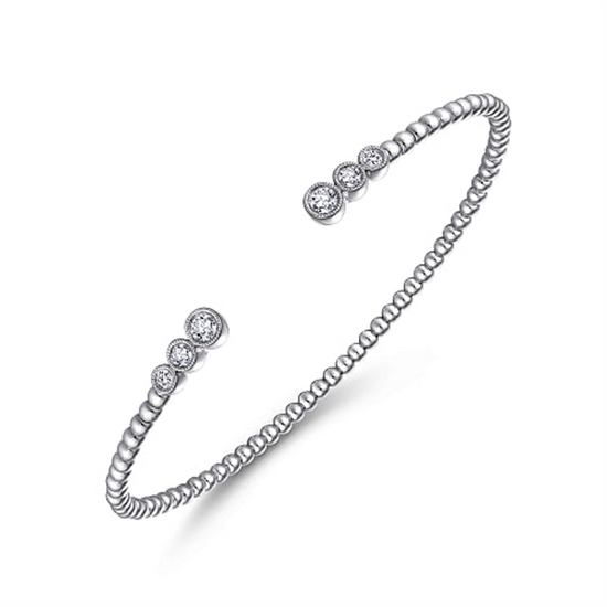Gabriel & Co. Bujukan Bead Split Cuff Bracelet with Bezel Set Diamonds