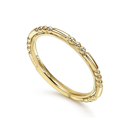 Gabriel & Co. Gold Ball and Bar Station Stackable Ring