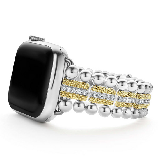 Lagos Gold & Diamond Caviar Beaded Watch Bracelet - 38 - 45mm