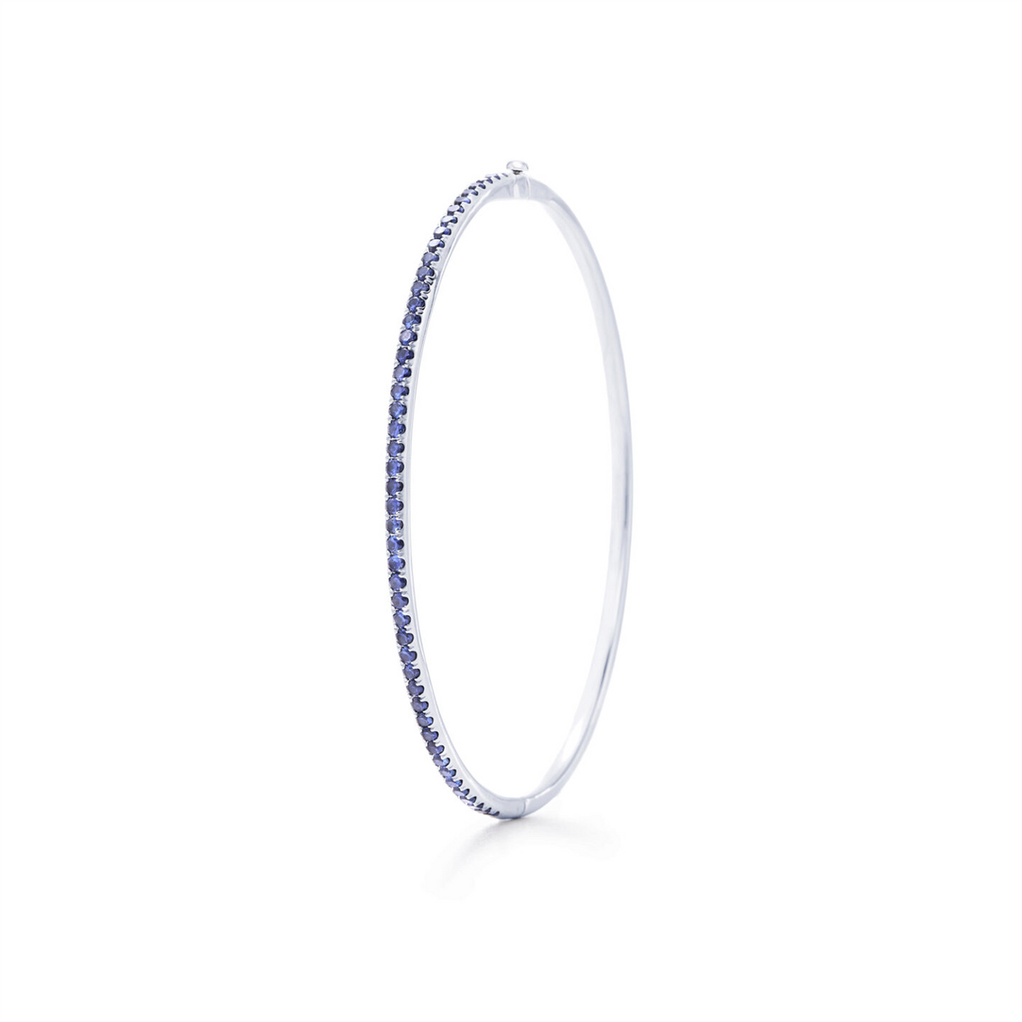 Kwiat Stackable Slim Bangle in 18k White Gold & 1ct Sapphires, 2.10 mm