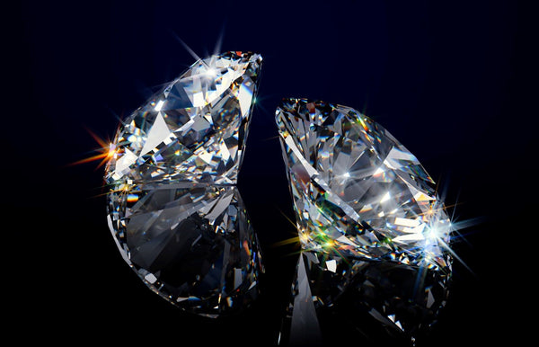 Closeup of Two Lab-Grown Diamonds