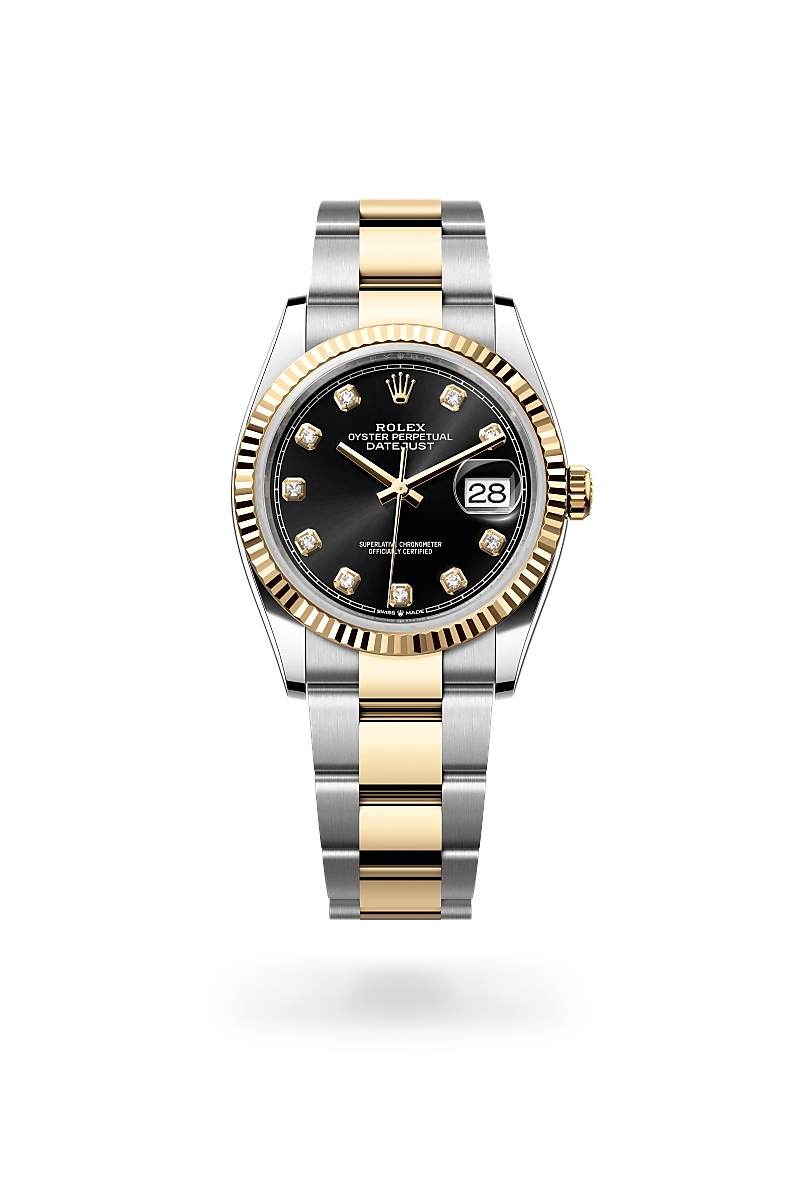 Rolex Datejust 36 in Oyster, 36 mm, Oystersteel and yellow gold