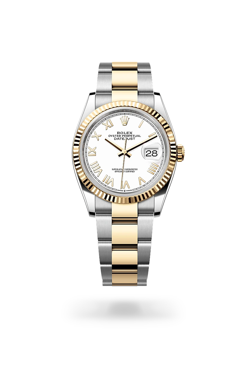 Rolex Datejust 36 in Oyster, 36 mm, Oystersteel and yellow gold