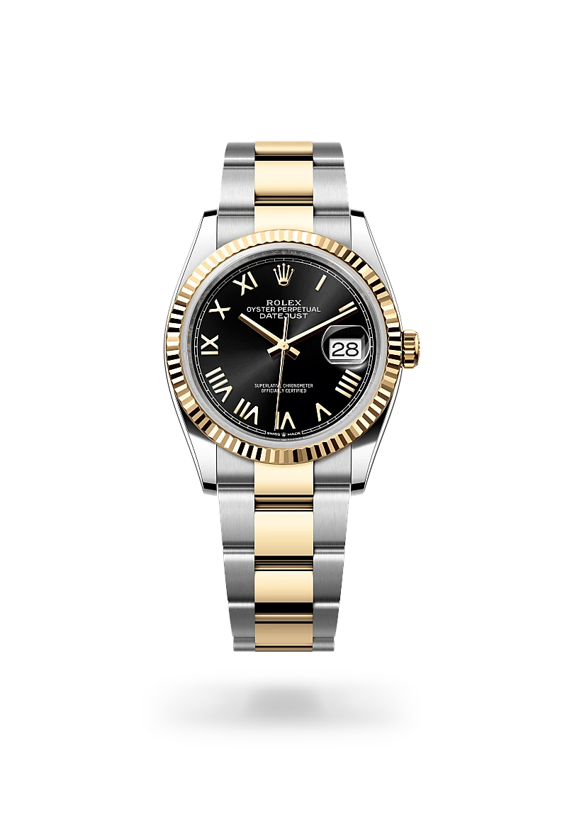 Rolex Datejust 36 in Oyster, 36 mm, Oystersteel and yellow gold
