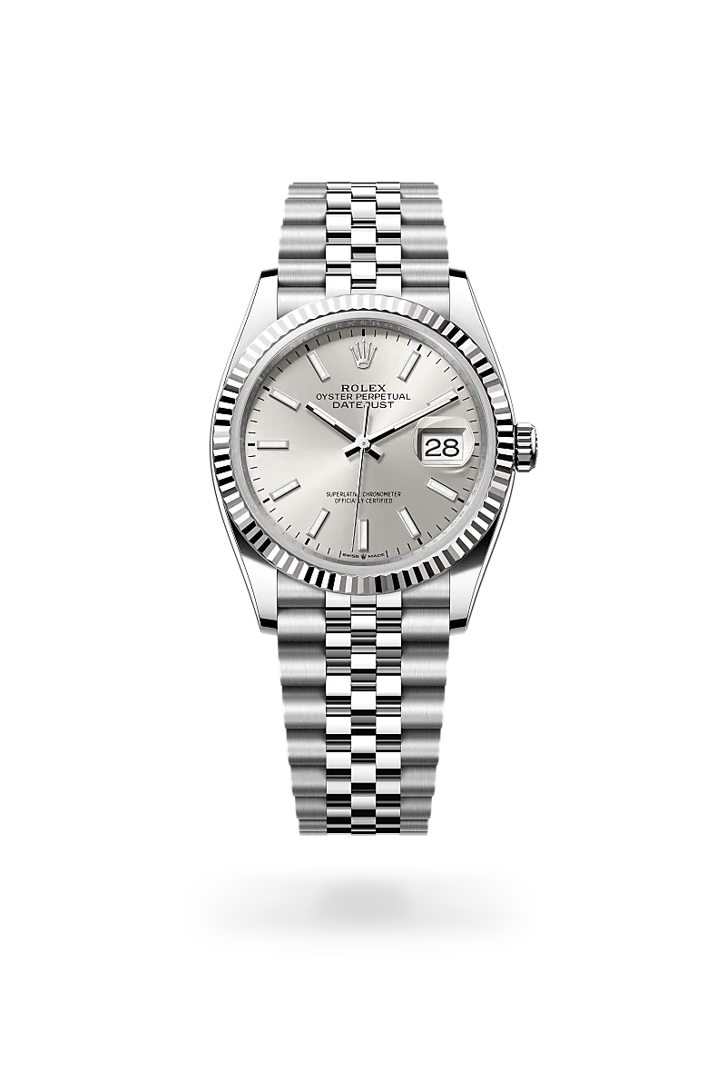 Rolex Datejust 36 in Oyster, 36 mm, Oystersteel and white gold