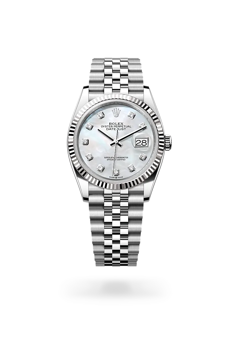 Rolex Datejust 36 in Oyster, 36 mm, Oystersteel and white gold
