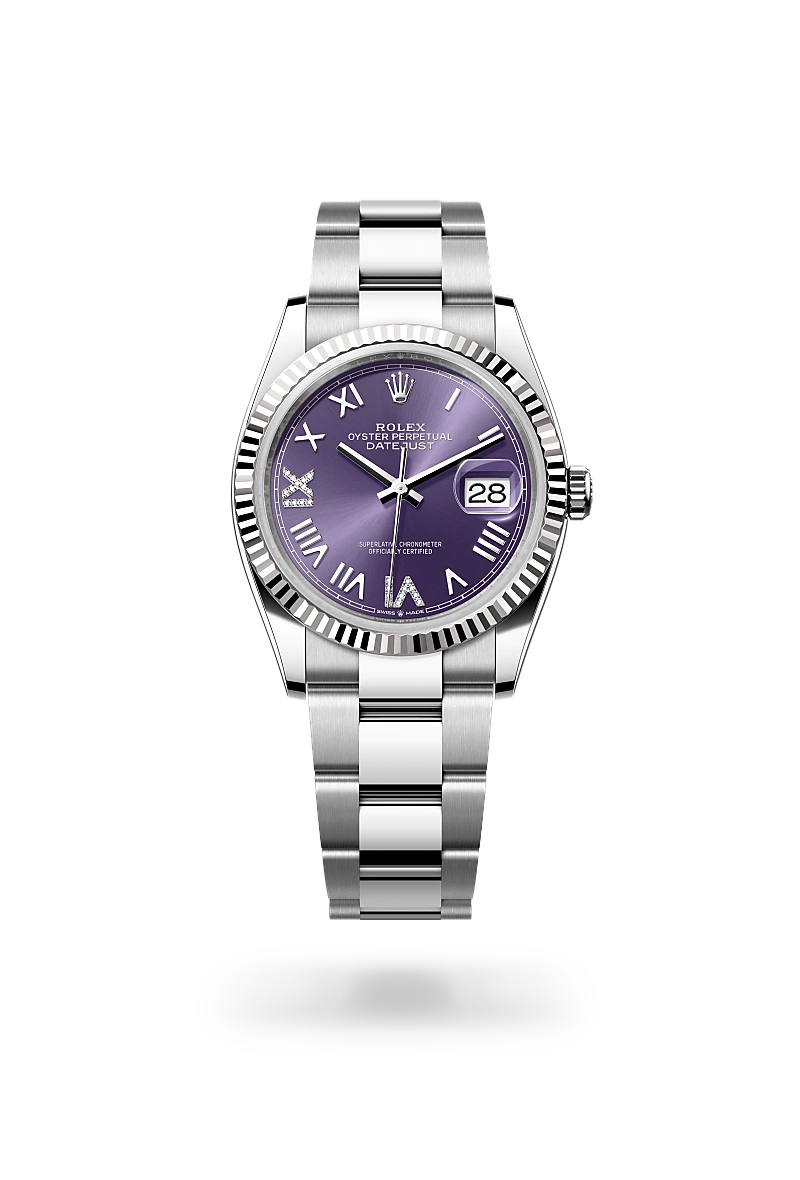 Rolex Datejust 36 in Oyster, 36 mm, Oystersteel and white gold
