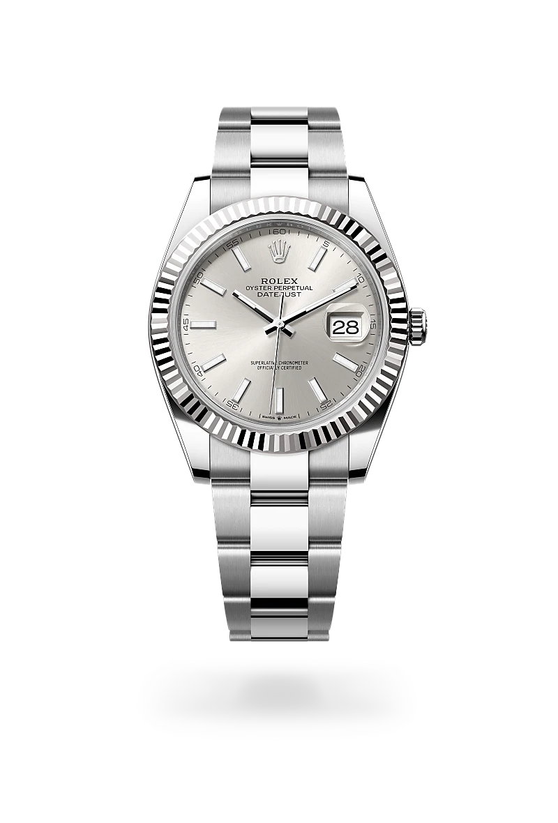 Rolex Datejust 41 in Oyster, 41 mm, Oystersteel and white gold