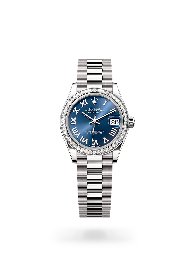Rolex Datejust 31 in Oyster, 31 mm, white gold and diamonds