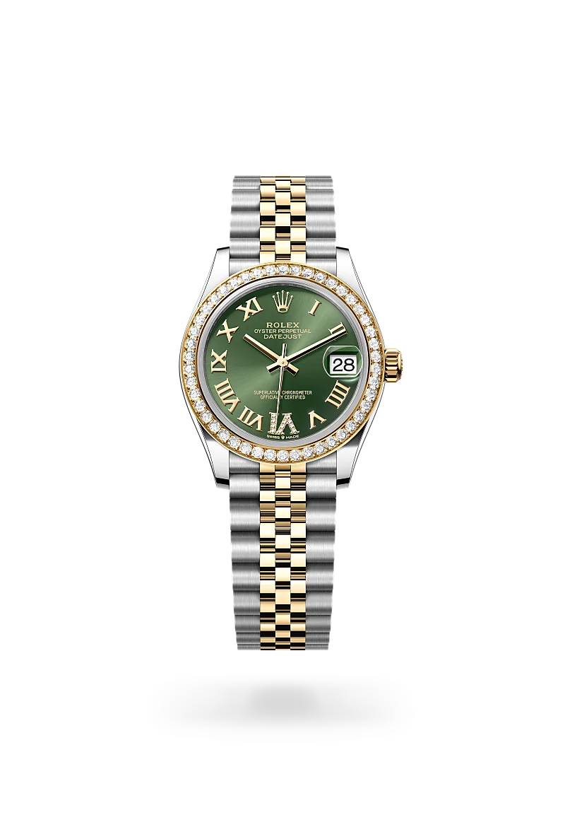 Rolex Datejust 31 in Oyster, 31 mm, Oystersteel, yellow gold and diamonds