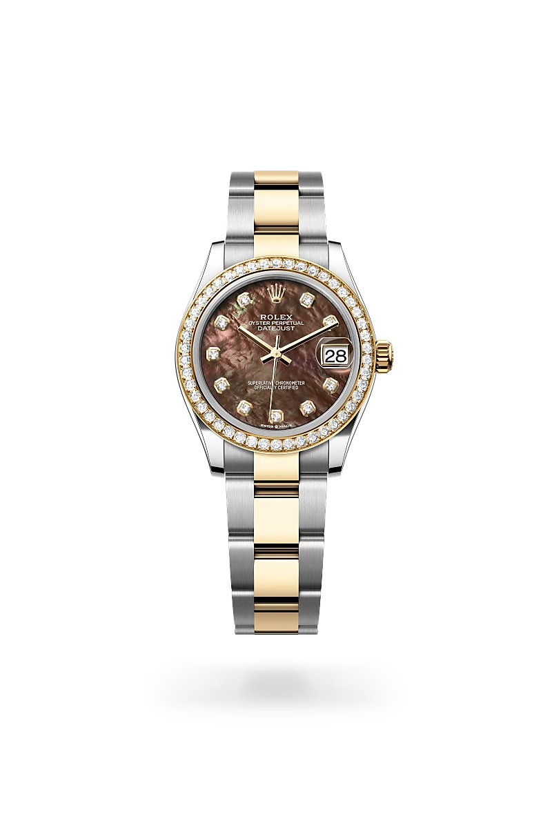 Rolex Datejust 31 in Oyster, 31 mm, Oystersteel, yellow gold and diamonds