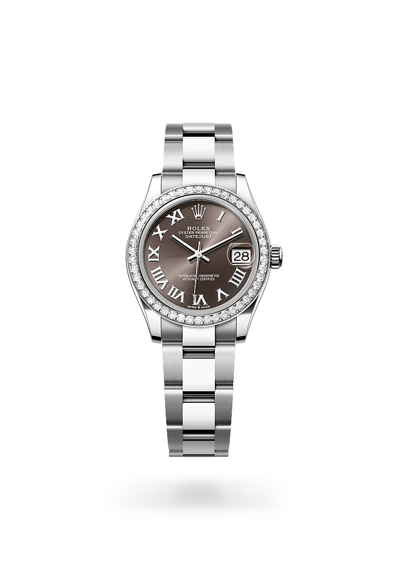 Rolex Datejust 31 in Oyster, 31 mm, Oystersteel, white gold and diamonds