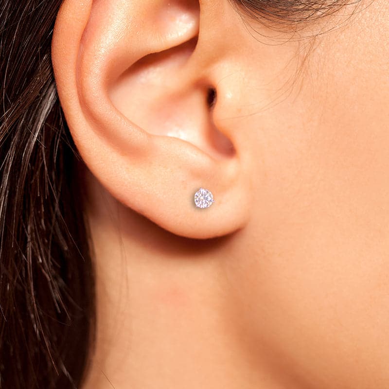 Classic Round Natural Diamond Stud Earrings